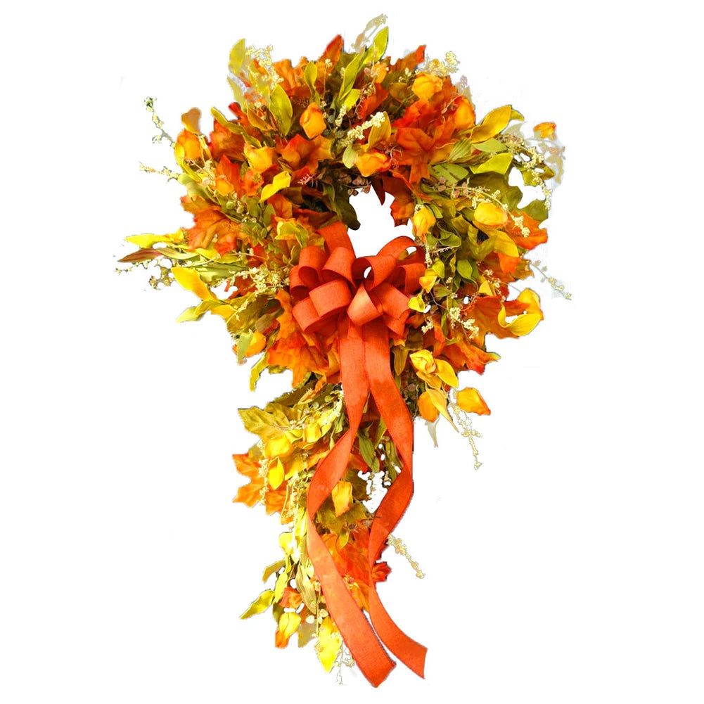 Thanksgiving Farmhouse Wreath Maple Leaf Autumn Decor