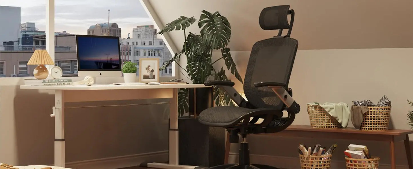 Ergonomic High Back Office Chair with Headrest & Flip Up Arms