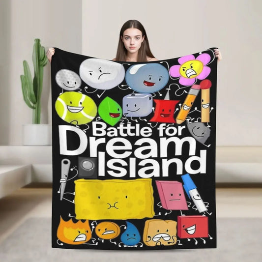 Funny BFDI Ultra-Soft Flannel Blanket For Couch Sofa, Anime Characters Lightweight Throw Blanket For Living Room,All Seasons