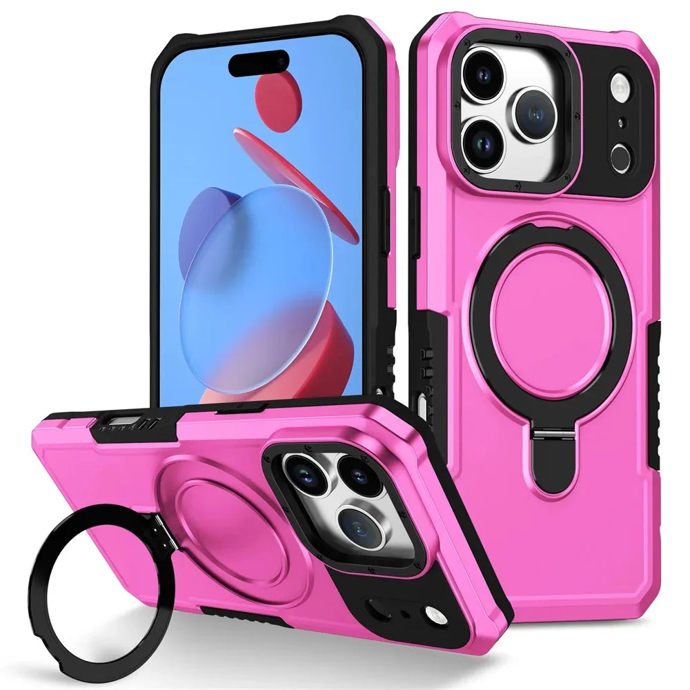 Luxury Anti-Slip Magnetic Stand Phone Case for iPhone 17 16 15 14 13 Pro Max