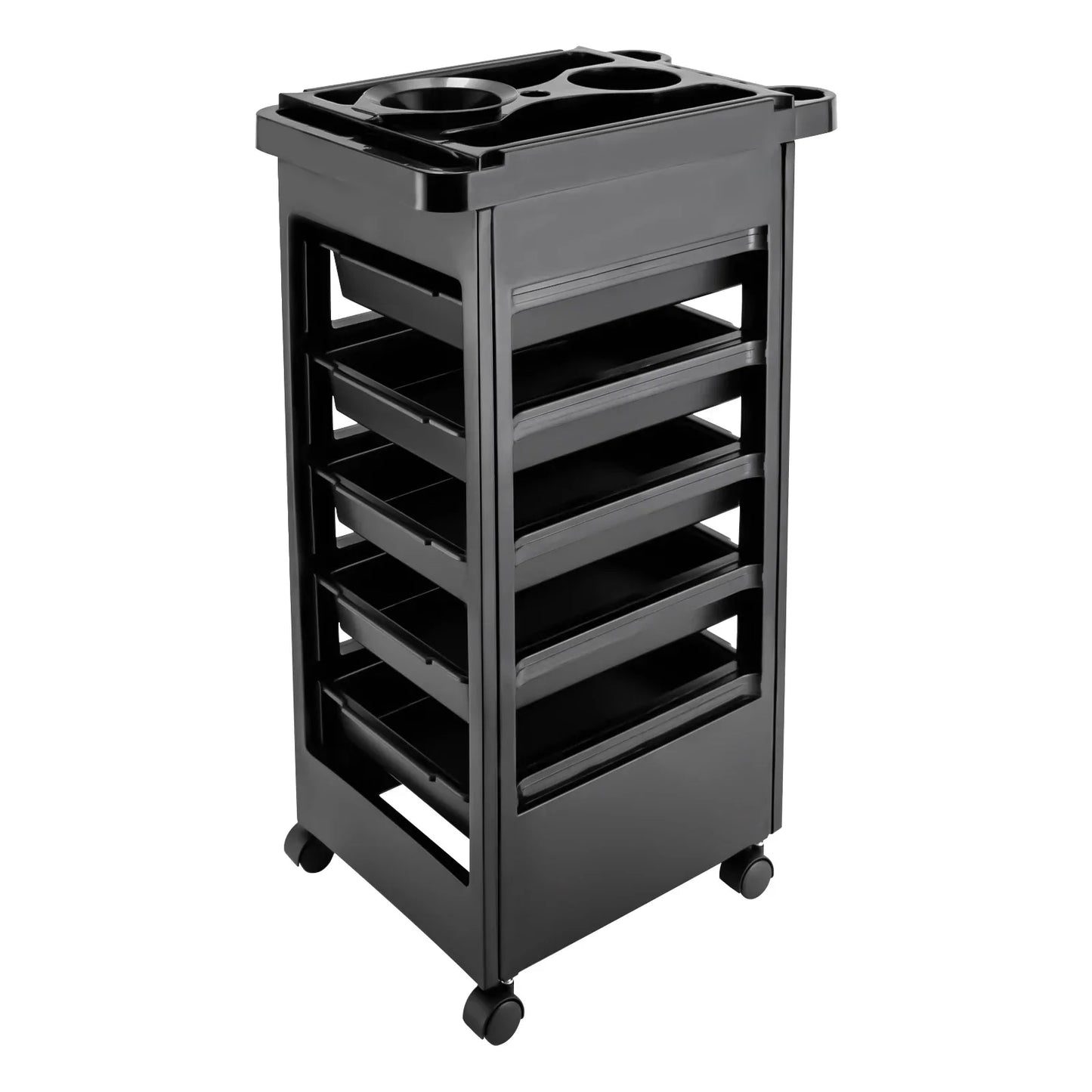 5-Layer Beauty Salon Spa Hair Styling Station Trolley, Equipment Rolling Storage Tray Cart, with Wheels and 5 Drawers