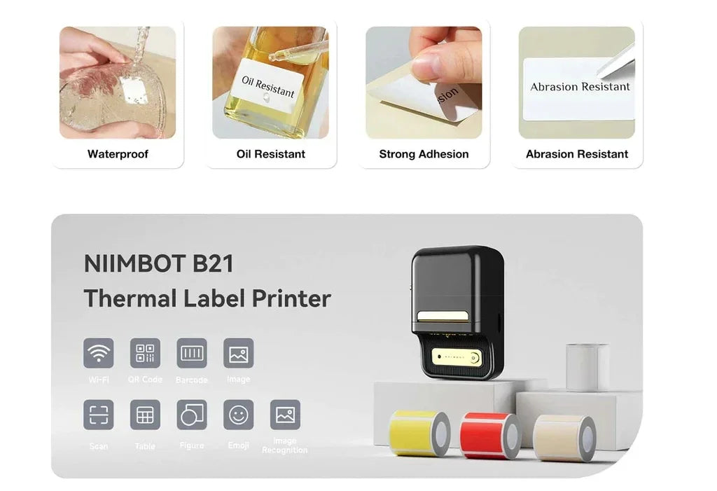 Niimbot B21 Portable Thermal Label Printer for Home Office & Small Business