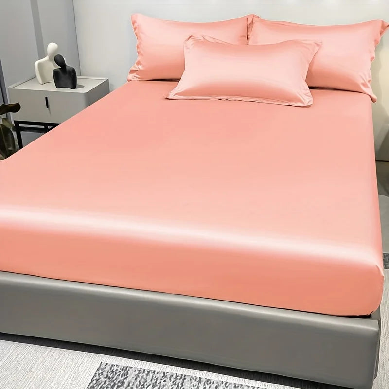 Luxury Satin Fitted Sheet .Silky Soft Deep Pocket Bedding
