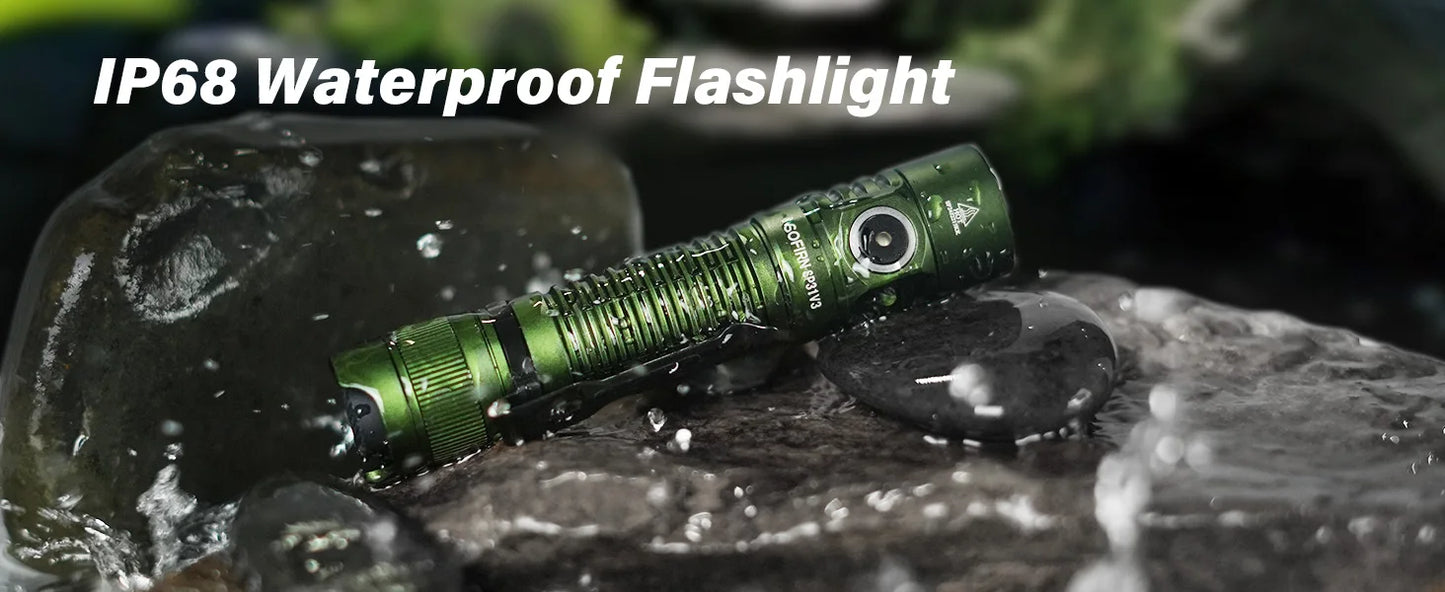 Rechargeable Tactical LED Flashlight .2000 Lumen Long-Range USB-C Flashlight