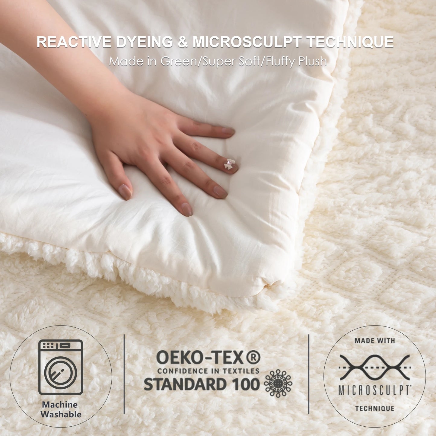 Luxury Plush Sherpa Comforter Set . Ultra Soft Cozy Fluffy Bedding Set