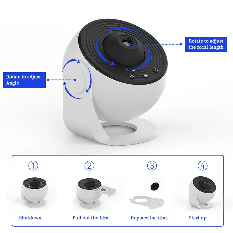 360° Rotating Galaxy Projector Night Light .Starry Sky Planetarium Lamp for Kids & Adults