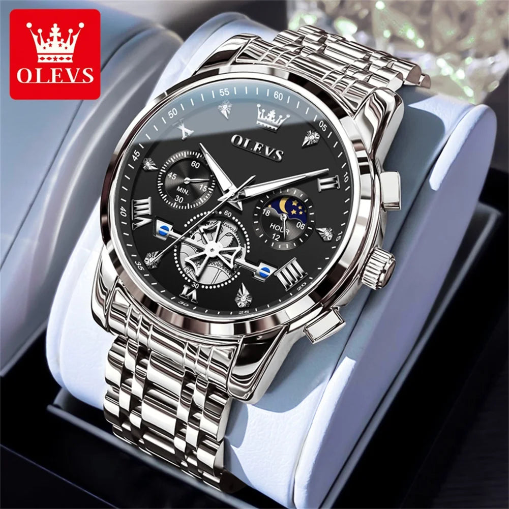 Men’s Classic Roman Numeral Watch. Elegant Metal Bracelet Design