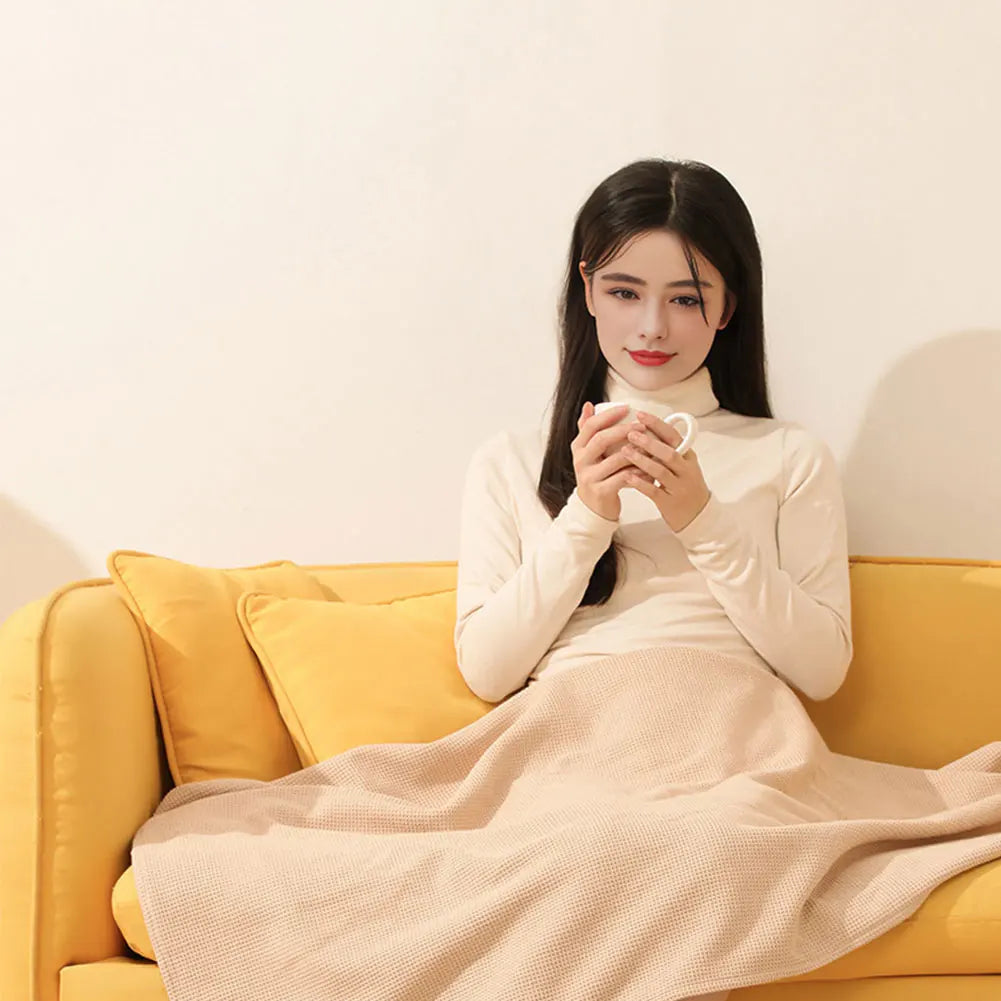 Wearable USB Electric Heated Blanket with 5000mAh Power Bank 3-Level Heating Electric Blanket Shawl Portable Body Warmer Blanket