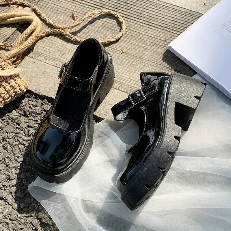 Women’s Vintage Inspired Platform Mary Jane Flats Comfortable Everyday Shoes