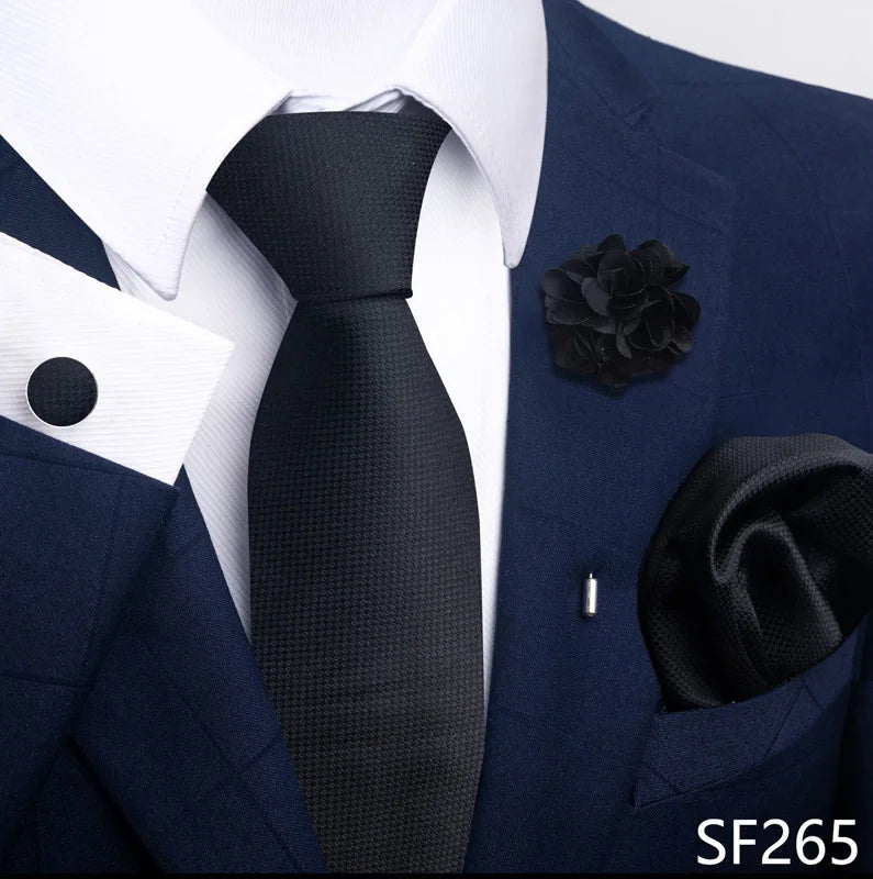 Luxury Green Floral Men’s Necktie Set .Tie, Pocket Square & Cufflinks