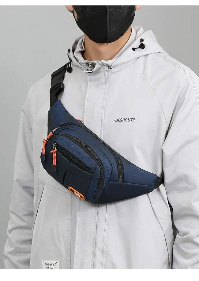 Oxford Waterproof Waist Bag. Unisex Crossbody Belt Bag for Travel, Hiking & Everyday Carry