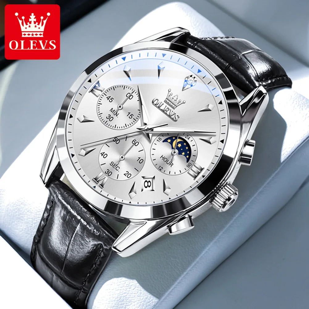 Men’s Elegant Dress Watch – Rose Gold-Tone Case & Brown Leather-Style Strap