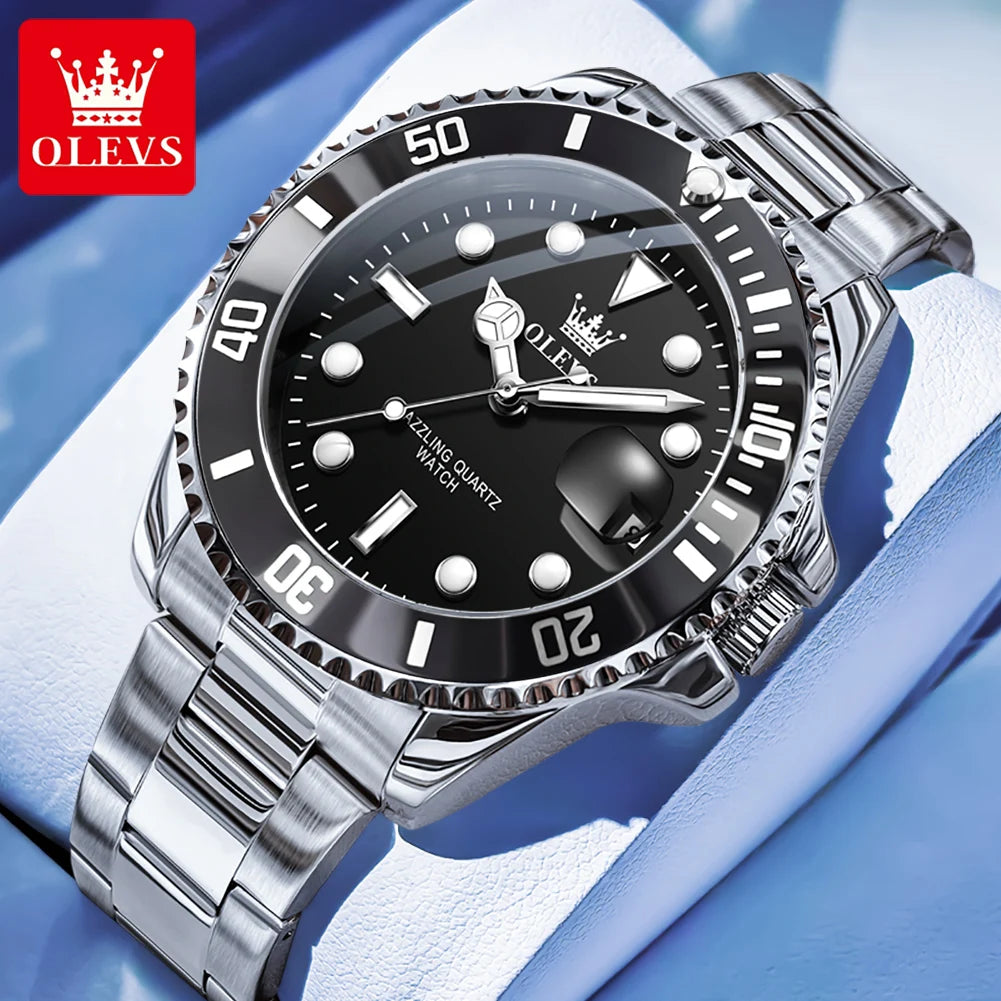 Men’s Luxury Quartz Sports Watch . Stainless Steel Diving-Style Design