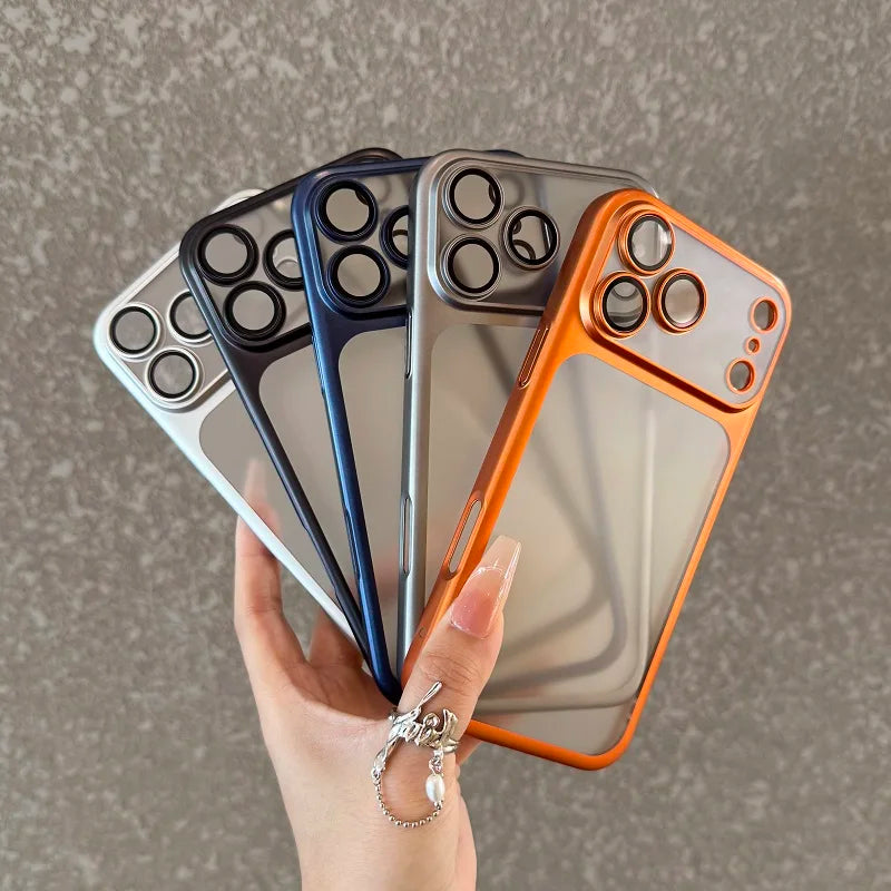 Luxury Clear Matte Phone Case with Camera Protection