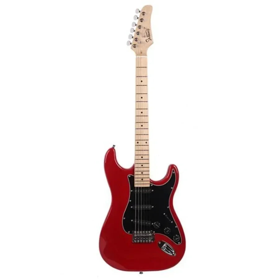 Glarry GST Electric Guitar Kit with Black Pickguard and Gig Bag  Red