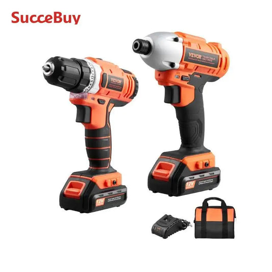 SucceBuy Tool Combo Kit Cordless 2-Tool Combo Kit Cordless Power Tool Combo Kit  Screws One Charger and One Cloth Bag