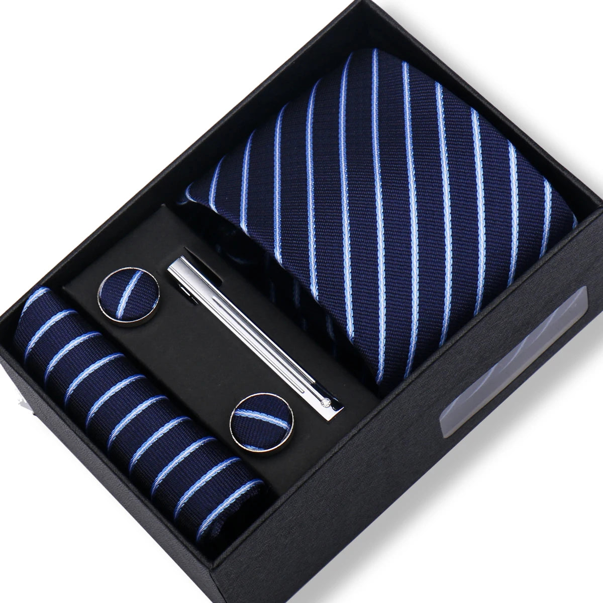 Tie Men With Box Top Quality Business Ties Hanky Cufflink Set Clips Green Necktie Corbatas For Men Wedding In Gift Box Gravatas