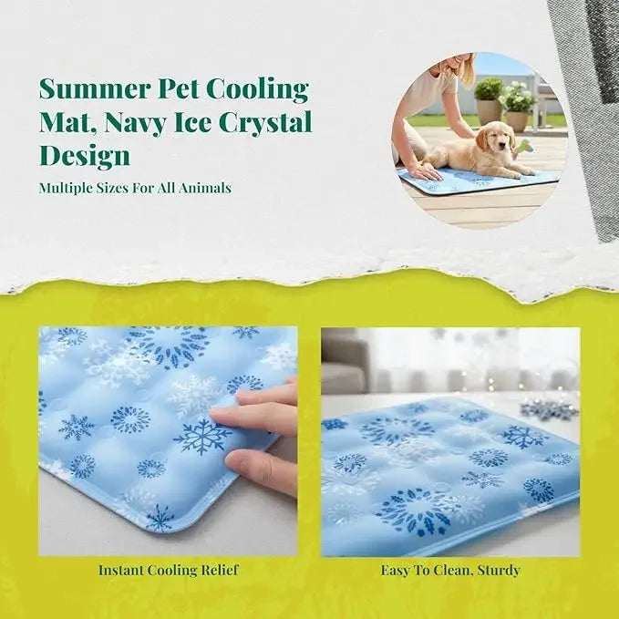 Self Activated Ice Gel Cooling Mat for Dogs & Cats.Reusable Washable Summer Pet Cooling Pad