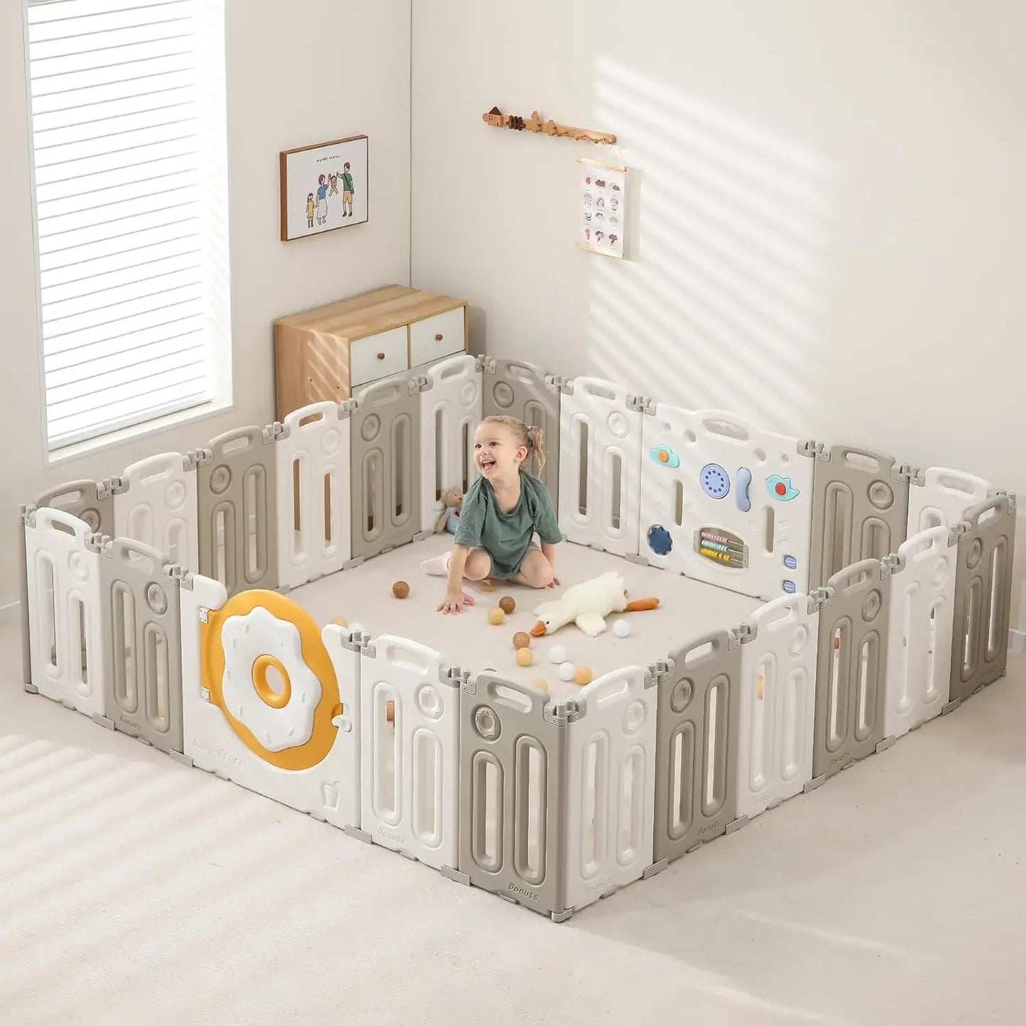 Foldable Baby Playpen With Safety Gate 14 18 22 Panels