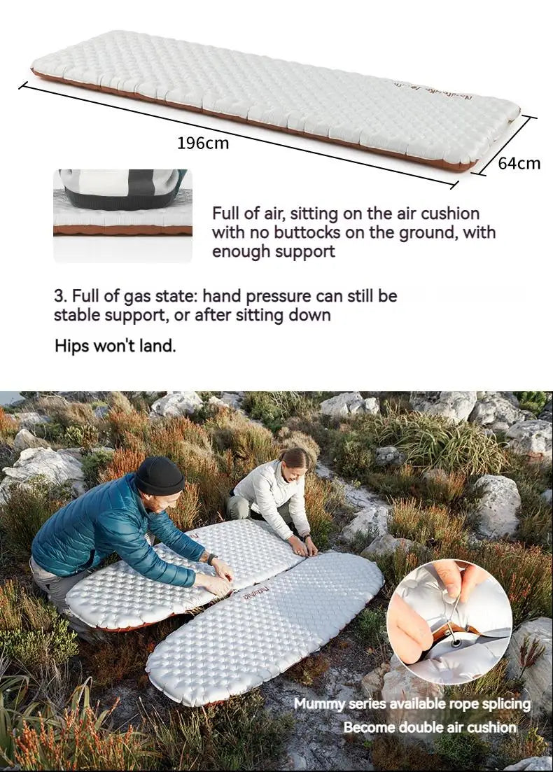 Naturehike R-value5.8 Inflatable Sleeping Mattress Ultralight Portable Folding Warm Cushion Hiking Outdoor Camping Mat Bed Pad
