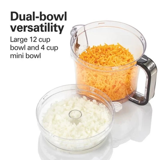 12 Cup Food Processor 4 Cup Mini Bowl 500W Powerful Motor