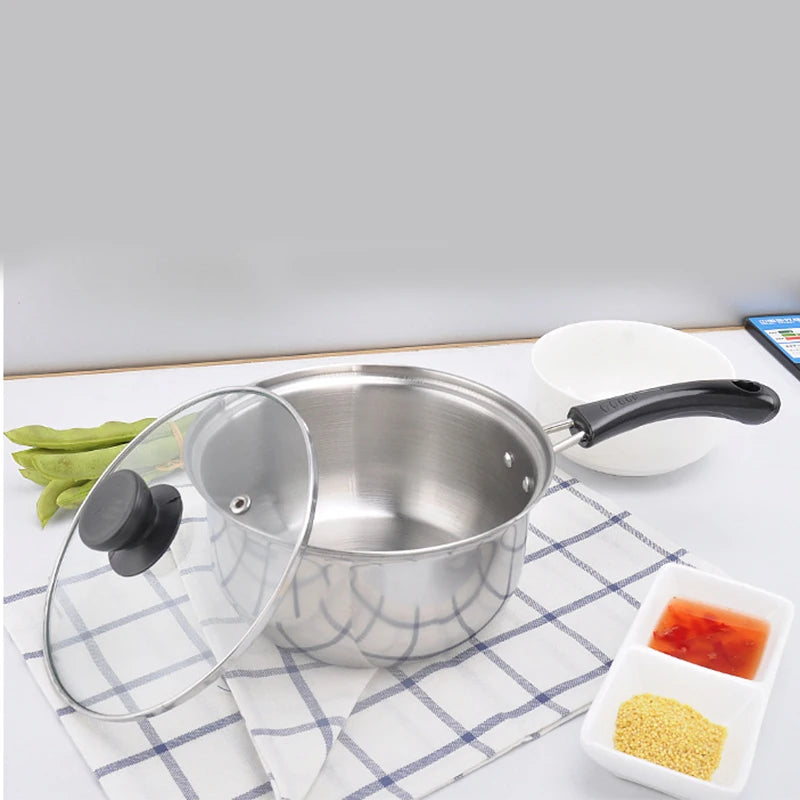 Japanese-Style Stainless Steel Saucepan with Lid | Nonstick Cooking Pot