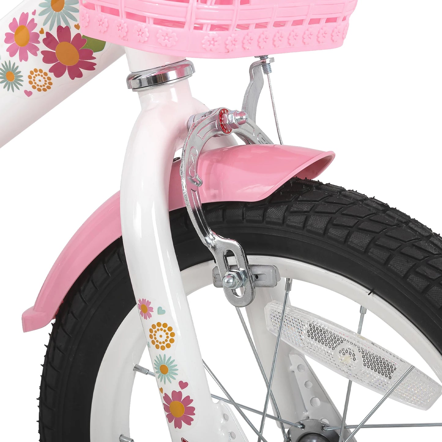 Girls Daisy Kids Bike with Training Wheels . Adjustable Bicycle for Ages 2–7