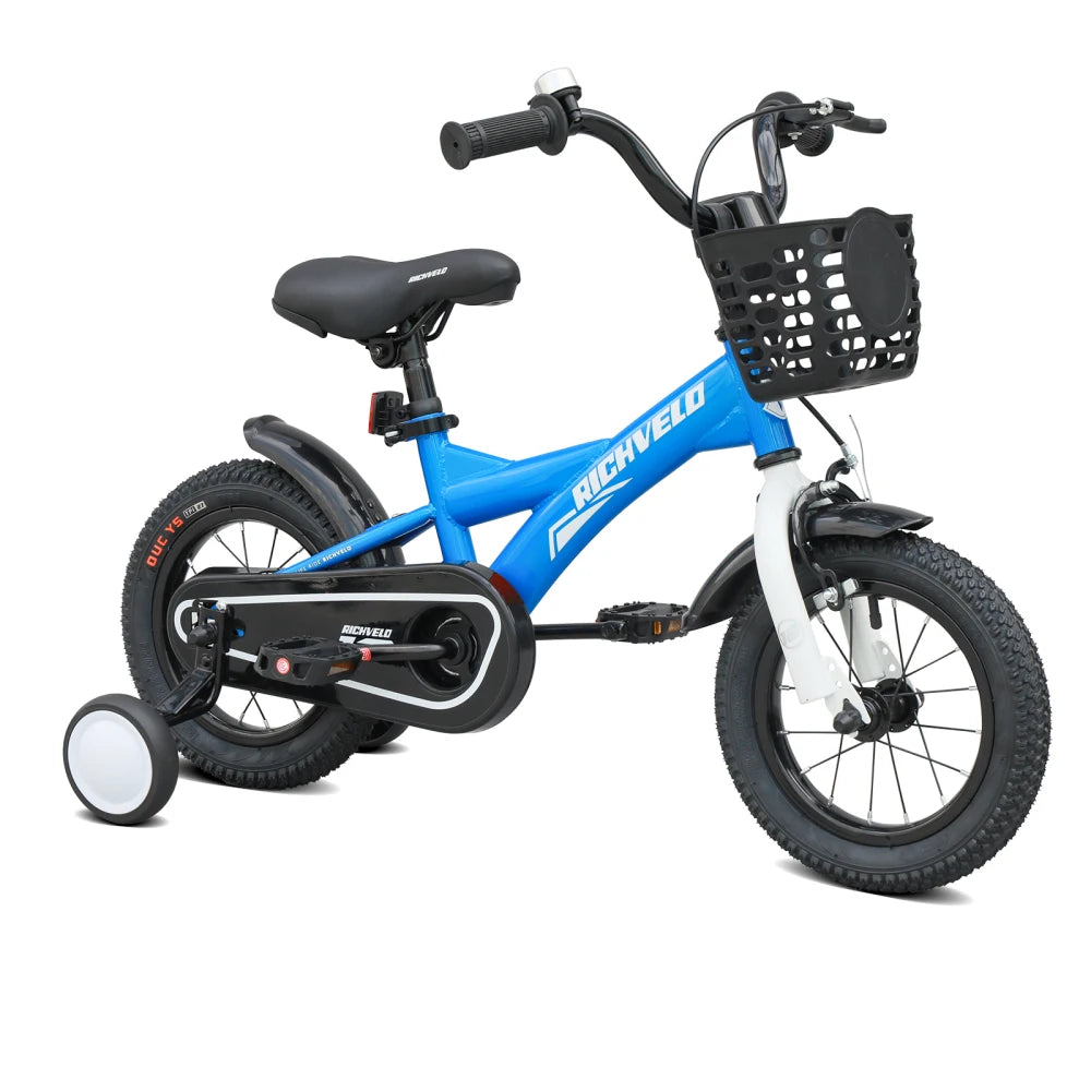 Kids Bicycle with Training Wheels. 12/14/16 Inch Adjustable Children’s Bike with Basket