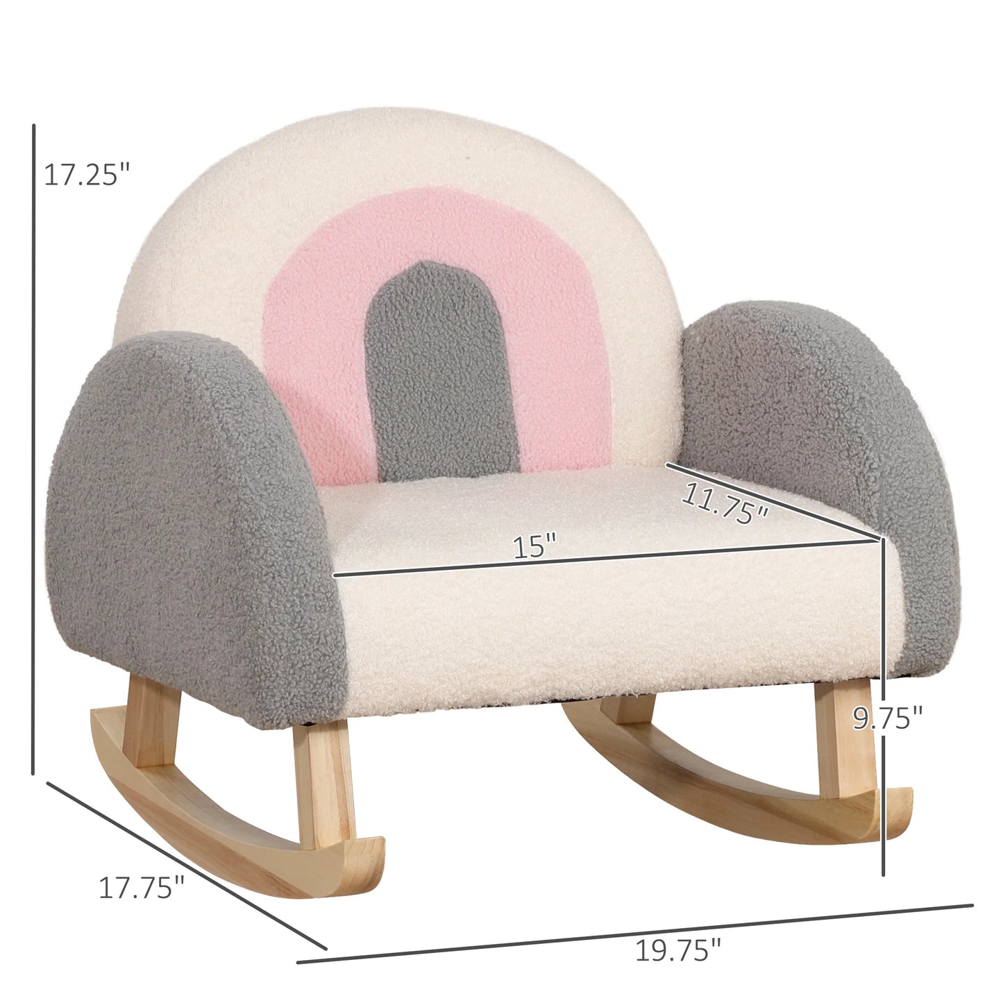 Rocking Toddle Sofa Chair for Nursery Kindergarten Playroom Bedroom - Gray