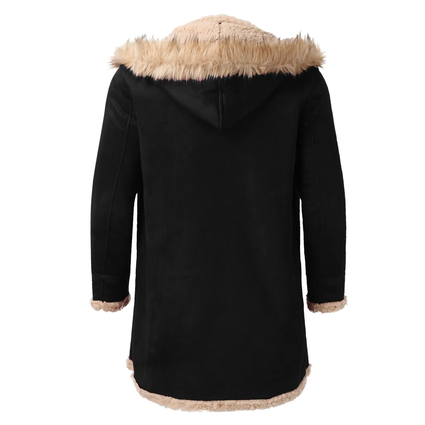 Men’s Hooded Winter Fleece Parka Jacket Thick Sherpa Lined Button Coat