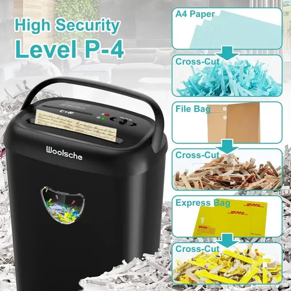 14 Sheet Cross Cut Paper Shredder .P 4 Secure Home & Office Document Shredder