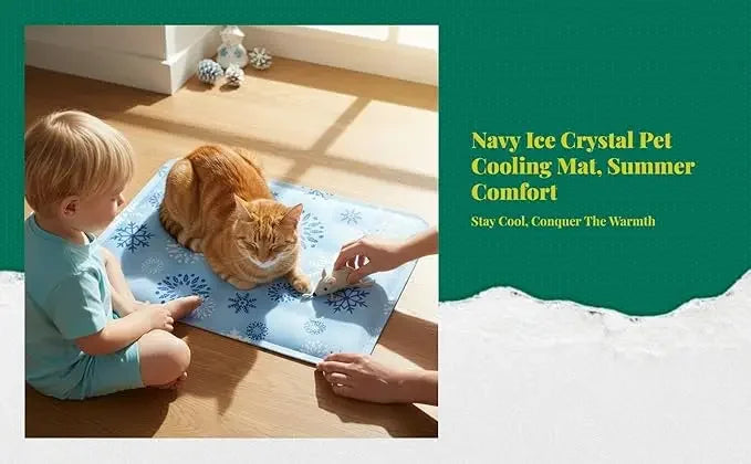 Self Activated Ice Gel Cooling Mat for Dogs & Cats.Reusable Washable Summer Pet Cooling Pad