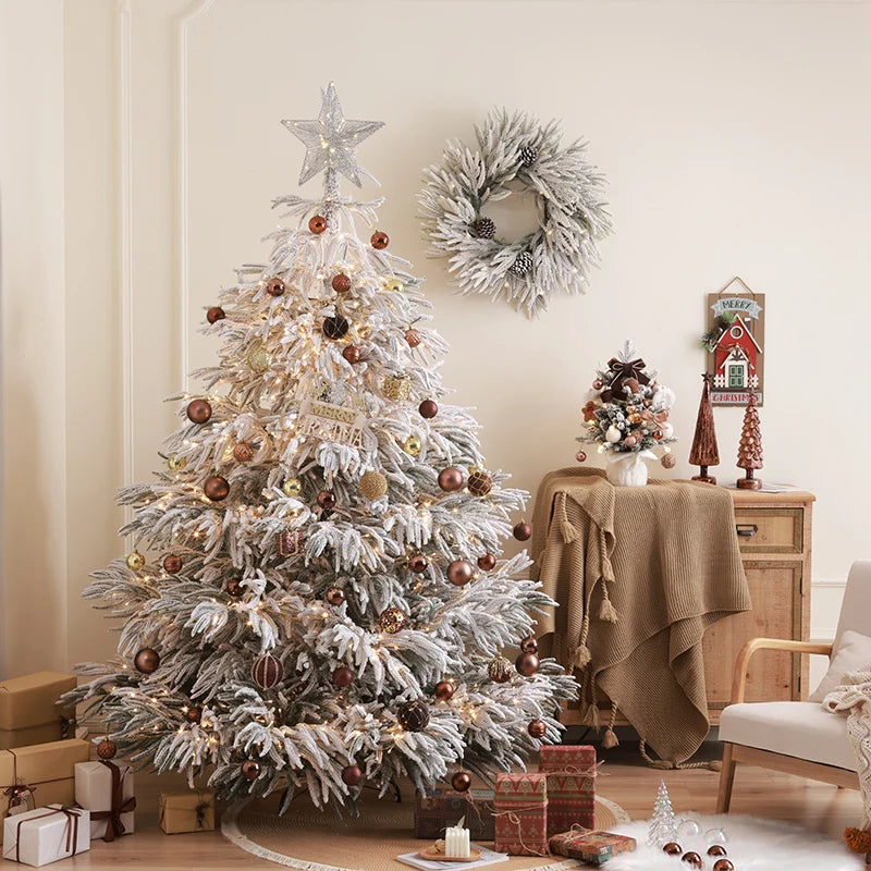 Large 2.1m Snow Flocked PE Christmas Tree Set Xmas Home Decor arbol magico de navidad arbol magico de navidad xmas tree