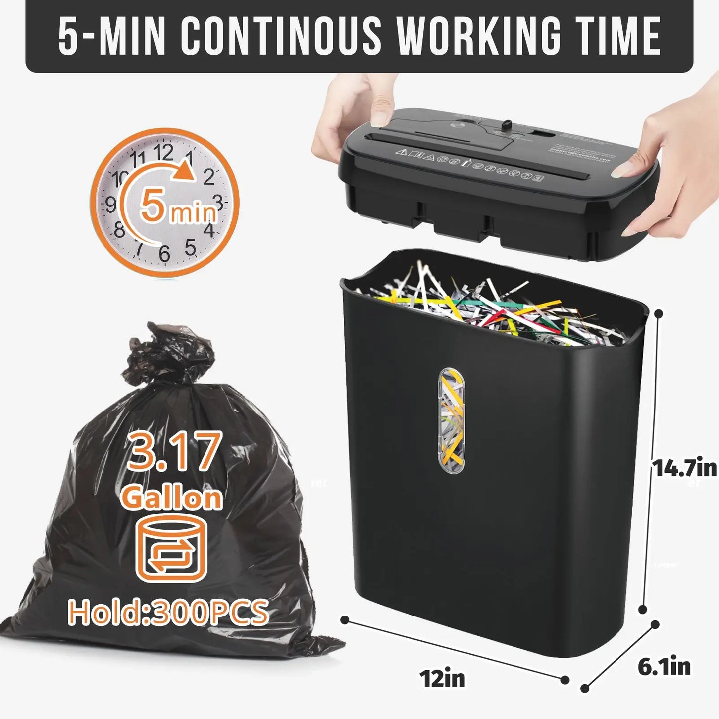 10-Sheet Cross-Cut Paper Shredder with Large Wastebasket