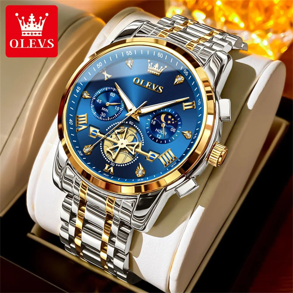 Men’s Classic Roman Numeral Watch. Elegant Metal Bracelet Design