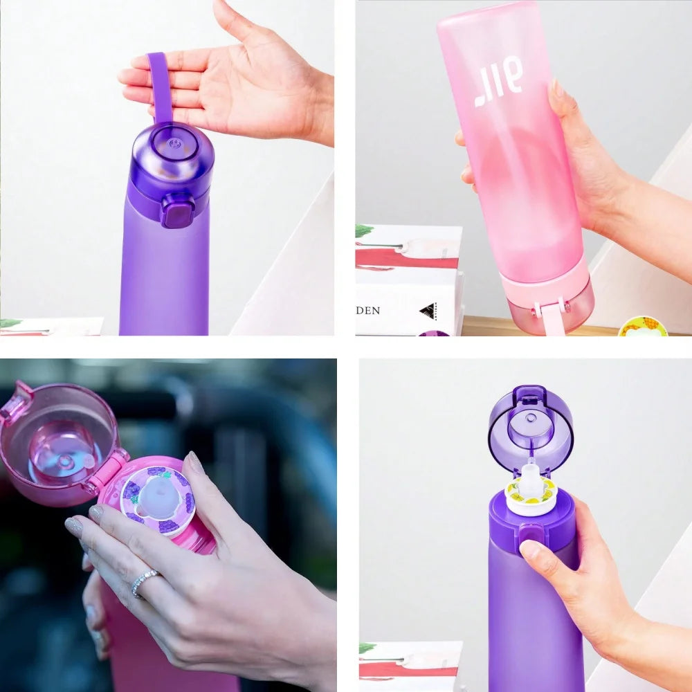 Air Water Bottle with Flavor Pod & Straw – Portable Hydration Bottle for Enhanced Water Flavor