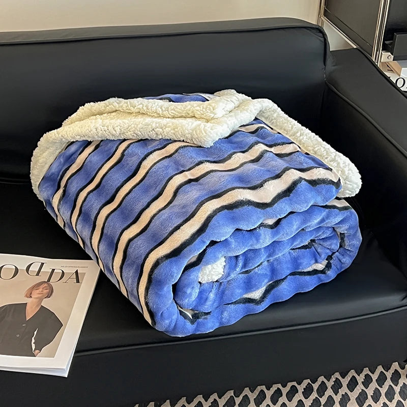 Soft Plaid Fleece Blanket, 300g Cozy Gift for Dorm Sofa Bed | Warm Home Decor Essentials (School Season)