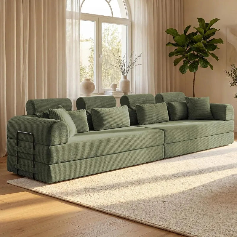 78.8-Inch Convertible Futon Sofa Bed with High Back