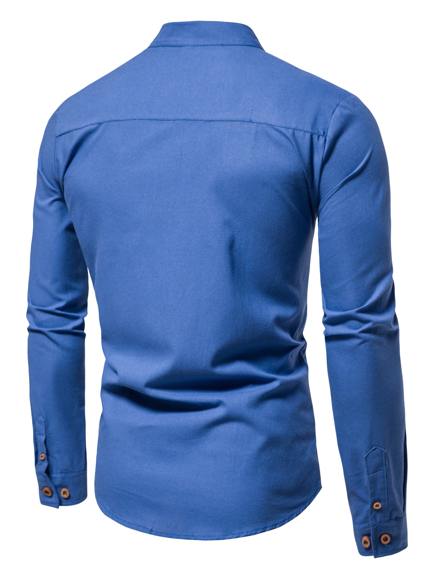 Men’s Elegant Long Sleeve Cotton Henley Shirt . Casual Slim Fit Pullover