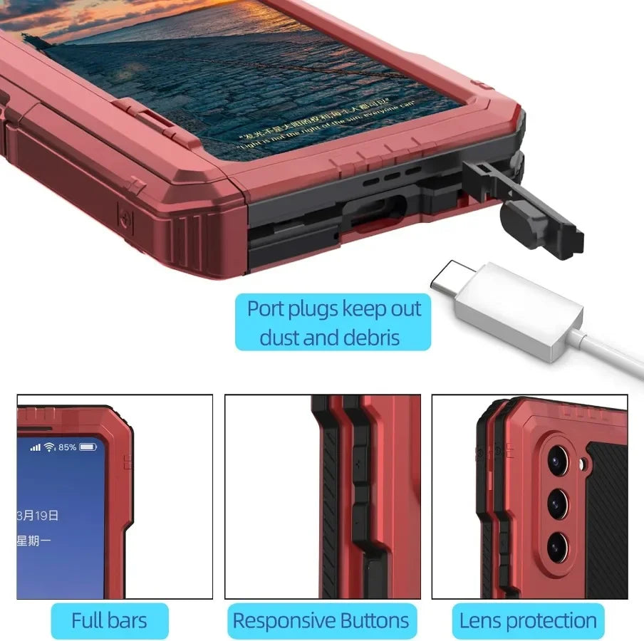 3 Layer Heavy Duty Shockproof Fold Phone Case