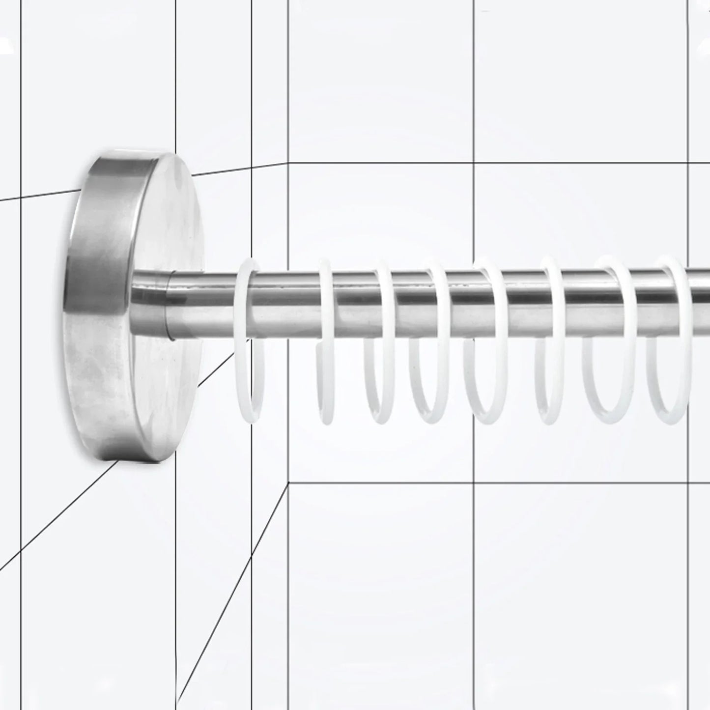 Stainless Steel Shower Curtain Rod U-Shaped Adjustable For Small Bathrooms And Bathtubs
