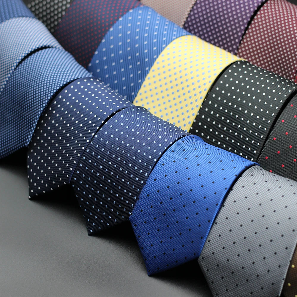 Men’s Classic 7cm Polka Dot Necktie. Luxury Business, Wedding & Formal Dress Tie