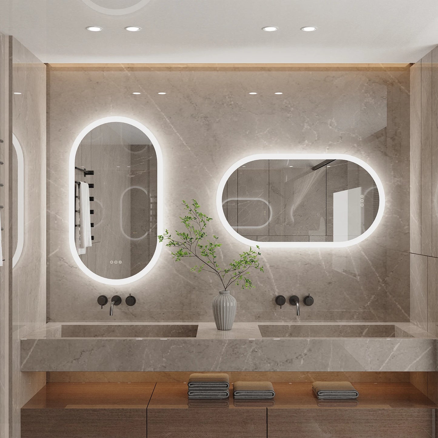 LUVODI Waterproof Illuminated Vanity Mirror Frameless
