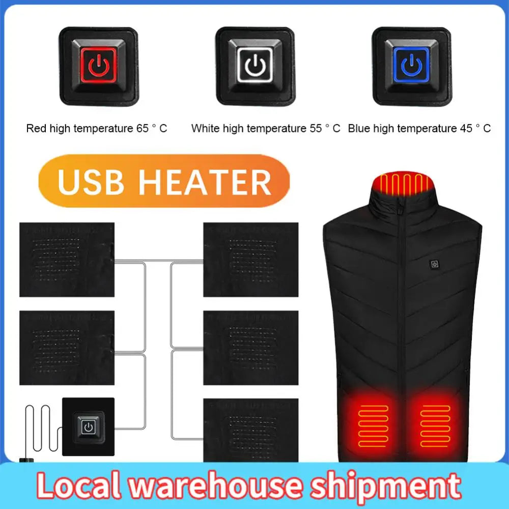 5V USB Clothes Heater Pad With 3 Gear Adjustable Temperature DIY Electric Heating Sheet Heating Warmer Pad For Vest Jacket