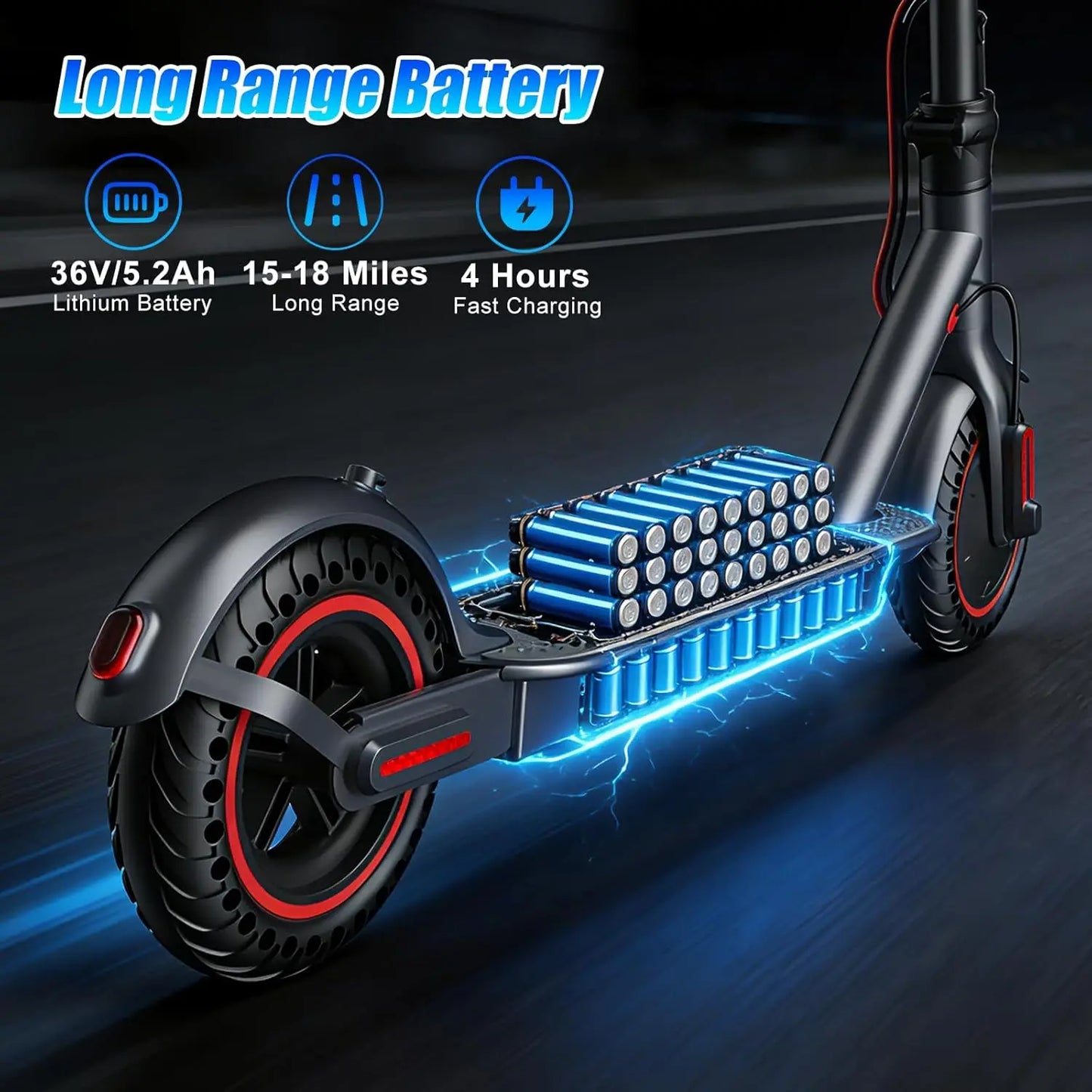 350W Folding Electric Scooter for Adults. Portable Commuter E-Scooter with 36V Battery & 8.5” Solid Tire