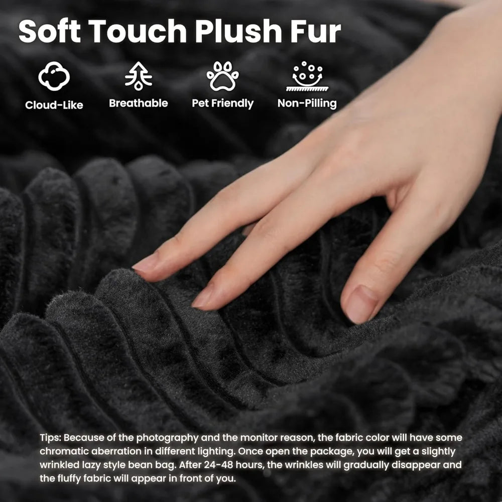 67'' Chaise Lounge Chair Indoor, Oversized Upholstered Sofa Bed, Sleeper Couch Reading Chairs Fluffy Plush Faux Fur Cloud Sofas