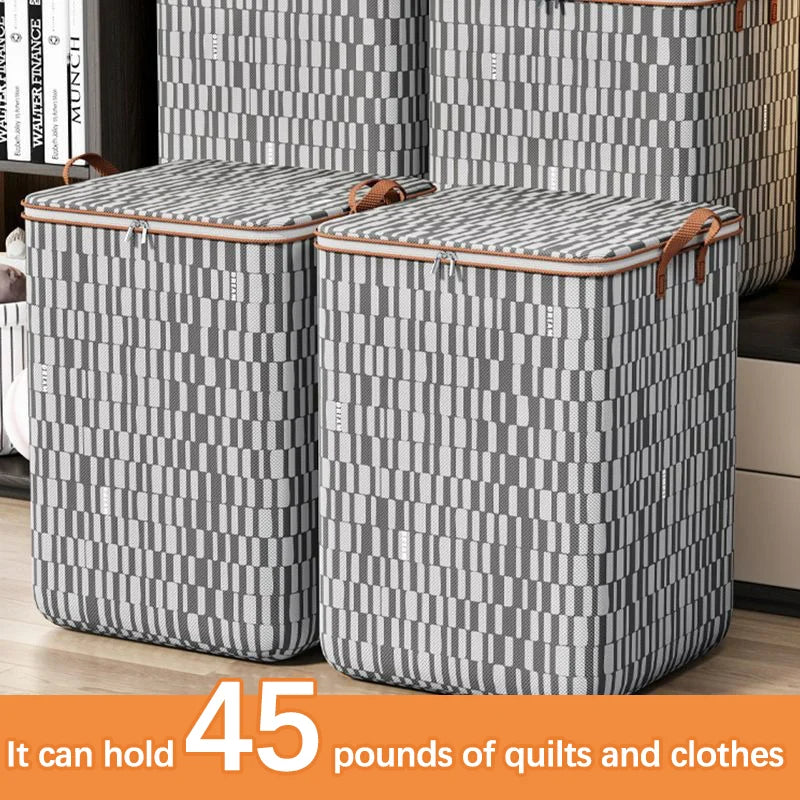 Large Woven Storage Baskets with Lids for Laundry & Home Organization
