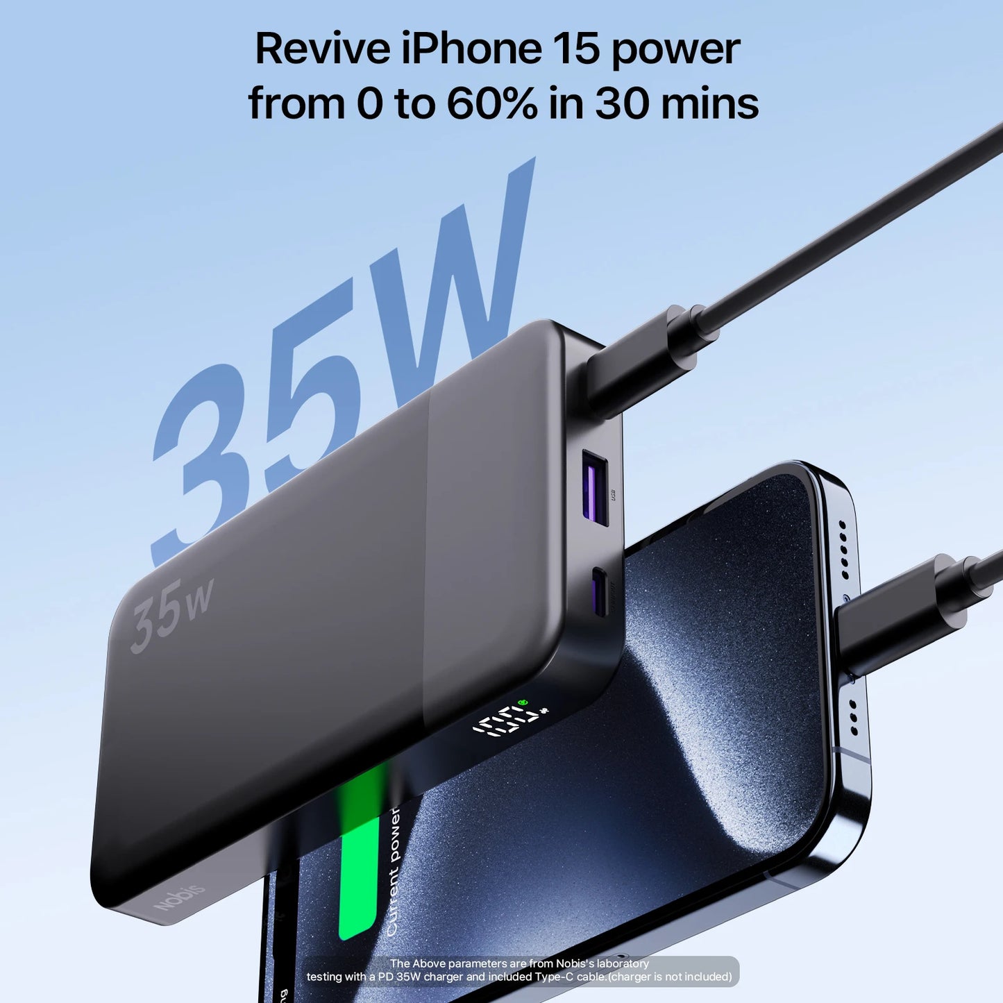 Nobis Mini Slim 10000mAh Power Bank  35W Fast Charging Portable Battery Pack