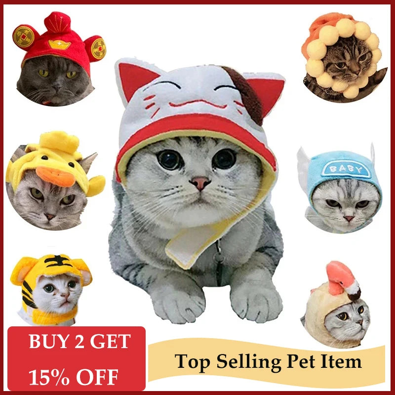 Funny Hat for Cat Sunflower Christmas Costume Pet Hat Halloween Cosplay Keep Warm Headwear Dogs Hats Puppy Accessories for Cats