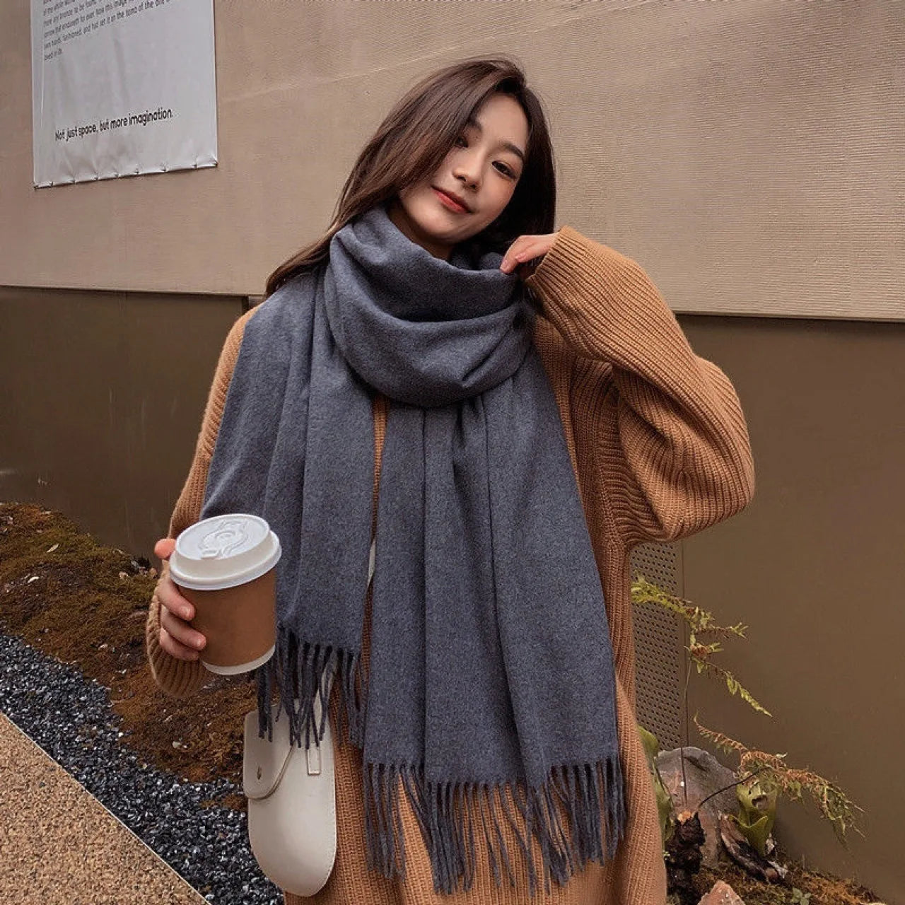 Women’s Black Winter Scarf Shawl